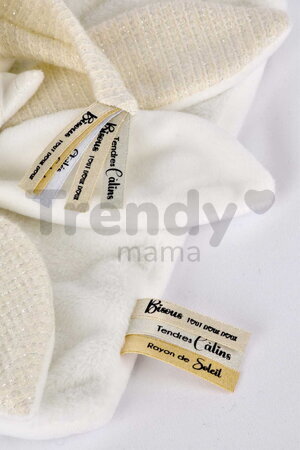 Plyšový medvedík na maznanie Doudou 25 Years Doudou Collector White Dodou et Compagnie v darčekovom balení biely 25 cm od 0 mes