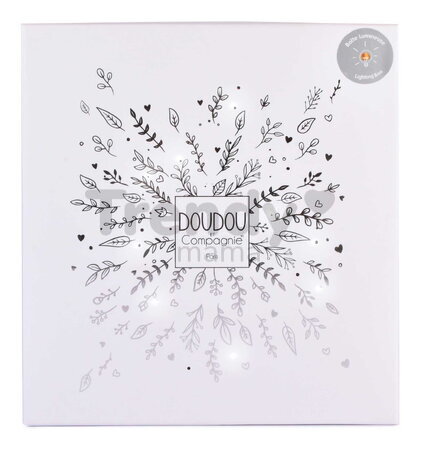 Plyšový medvedík na maznanie Doudou 25 Years Doudou Collector White Dodou et Compagnie v darčekovom balení biely 25 cm od 0 mes