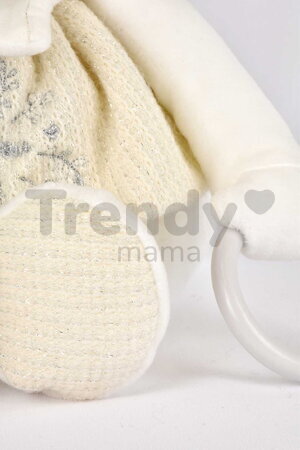 Plyšový medvedík Doudou 25 Years Activity Puppet White Doudou et Compagnie narodeninová edícia biely 30 cm od 0 mes