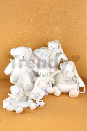Plyšový medvedík Doudou 25 Years Activity Puppet White Doudou et Compagnie narodeninová edícia biely 30 cm od 0 mes