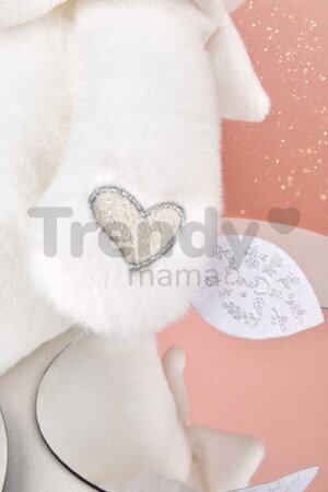 Plyšový medvedík s handričkou na maznanie Doudou 25 Years Puppet with Handkerchief White Doudou et Compagnie v darčekovom balení biely 30 cm od 0 mes