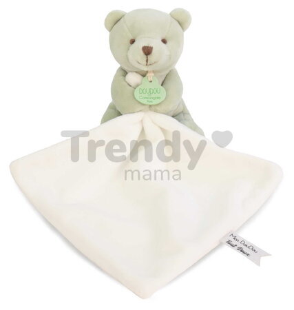 Plüss mackó kendővel dédelgetéshez My Little Bear Doudou et Compagnie ajándékcsomagolásban több színben 10 cm 0 hó-tól