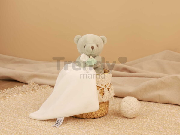 Plüss mackó kendővel dédelgetéshez My Little Bear Doudou et Compagnie ajándékcsomagolásban több színben 10 cm 0 hó-tól