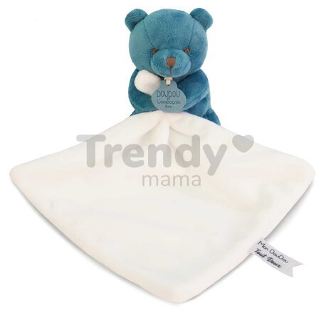 Plüss mackó kendővel dédelgetéshez My Little Bear Doudou et Compagnie ajándékcsomagolásban több színben 10 cm 0 hó-tól
