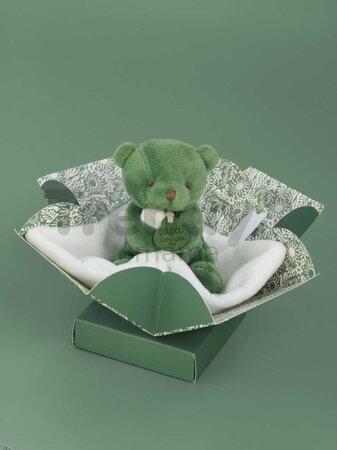 Plüss mackó kendővel dédelgetéshez My Little Bear Doudou et Compagnie ajándékcsomagolásban több színben 10 cm 0 hó-tól