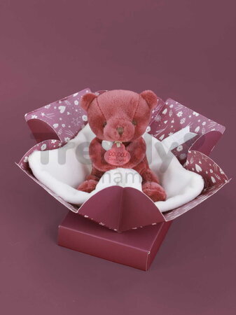 Plüss mackó kendővel dédelgetéshez My Little Bear Doudou et Compagnie ajándékcsomagolásban több színben 10 cm 0 hó-tól