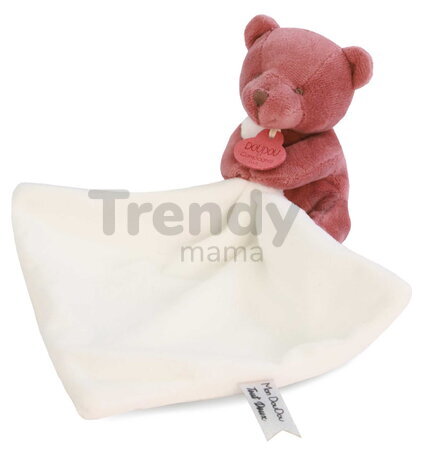 Plüss mackó kendővel dédelgetéshez My Little Bear Doudou et Compagnie ajándékcsomagolásban több színben 10 cm 0 hó-tól