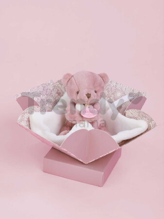 Plüss mackó kendővel dédelgetéshez My Little Bear Doudou et Compagnie ajándékcsomagolásban több színben 10 cm 0 hó-tól