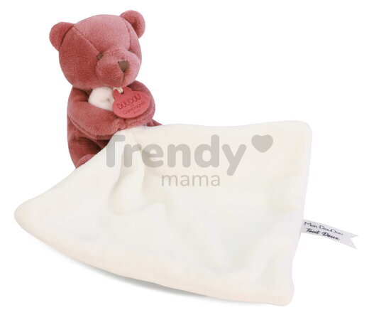 Plüss mackó kendővel dédelgetéshez My Little Bear Doudou et Compagnie ajándékcsomagolásban több színben 10 cm 0 hó-tól