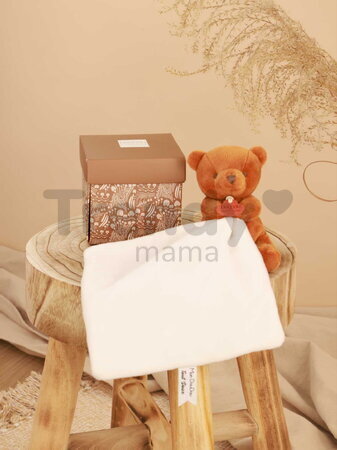 Plüss mackó kendővel dédelgetéshez My Little Bear Doudou et Compagnie ajándékcsomagolásban több színben 10 cm 0 hó-tól