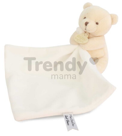 Plüss mackó kendővel dédelgetéshez My Little Bear Doudou et Compagnie ajándékcsomagolásban több színben 10 cm 0 hó-tól