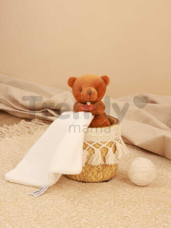 Plüss mackó kendővel dédelgetéshez My Little Bear Doudou et Compagnie ajándékcsomagolásban több színben 10 cm 0 hó-tól