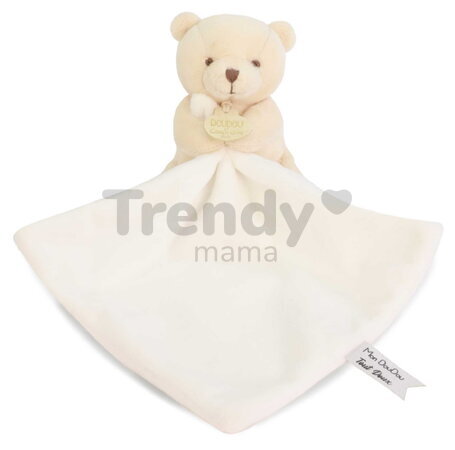 Plüss mackó kendővel dédelgetéshez My Little Bear Doudou et Compagnie ajándékcsomagolásban több színben 10 cm 0 hó-tól