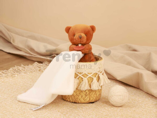 Plüss mackó kendővel dédelgetéshez My Little Bear Doudou et Compagnie ajándékcsomagolásban több színben 10 cm 0 hó-tól