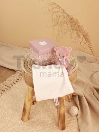 Plüss mackó kendővel dédelgetéshez My Little Bear Doudou et Compagnie ajándékcsomagolásban több színben 10 cm 0 hó-tól