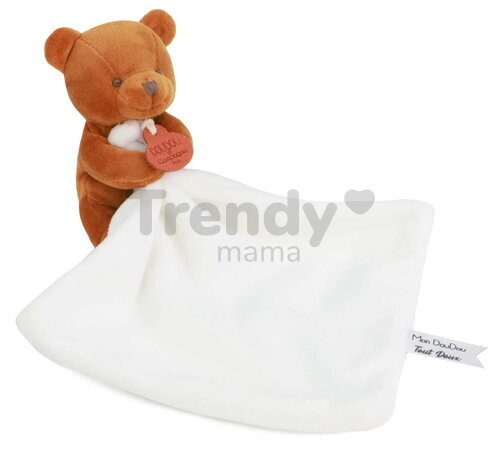 Plüss mackó kendővel dédelgetéshez My Little Bear Doudou et Compagnie ajándékcsomagolásban több színben 10 cm 0 hó-tól