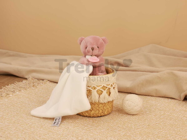 Plüss mackó kendővel dédelgetéshez My Little Bear Doudou et Compagnie ajándékcsomagolásban több színben 10 cm 0 hó-tól