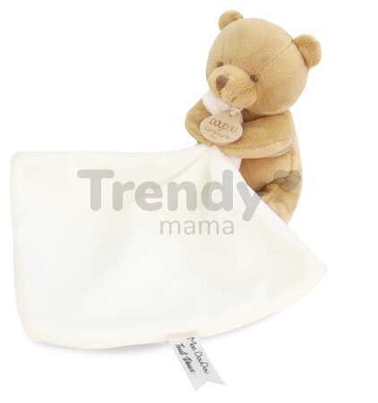 Plüss mackó kendővel dédelgetéshez My Little Bear Doudou et Compagnie ajándékcsomagolásban több színben 10 cm 0 hó-tól