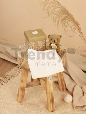 Plüss mackó kendővel dédelgetéshez My Little Bear Doudou et Compagnie ajándékcsomagolásban több színben 10 cm 0 hó-tól