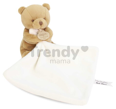 Plüss mackó kendővel dédelgetéshez My Little Bear Doudou et Compagnie ajándékcsomagolásban több színben 10 cm 0 hó-tól