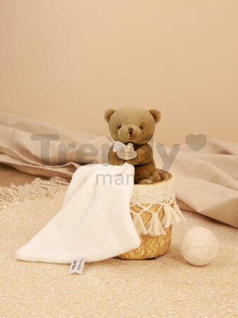Plüss mackó kendővel dédelgetéshez My Little Bear Doudou et Compagnie ajándékcsomagolásban több színben 10 cm 0 hó-tól