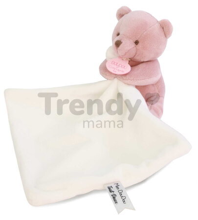 Plüss mackó kendővel dédelgetéshez My Little Bear Doudou et Compagnie ajándékcsomagolásban több színben 10 cm 0 hó-tól