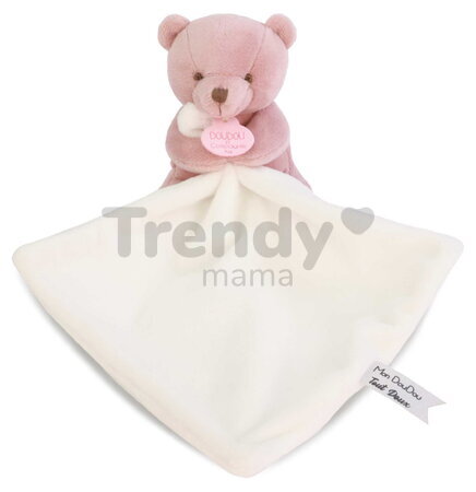 Plüss mackó kendővel dédelgetéshez My Little Bear Doudou et Compagnie ajándékcsomagolásban több színben 10 cm 0 hó-tól