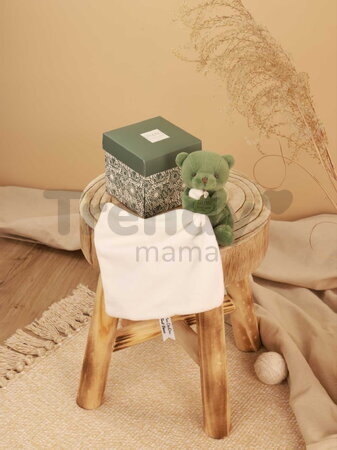 Plüss mackó kendővel dédelgetéshez My Little Bear Doudou et Compagnie ajándékcsomagolásban több színben 10 cm 0 hó-tól