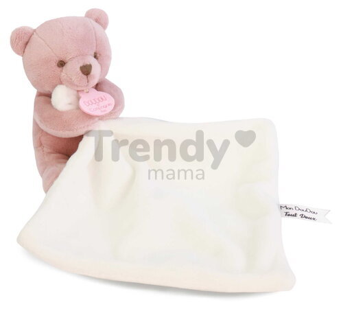 Plüss mackó kendővel dédelgetéshez My Little Bear Doudou et Compagnie ajándékcsomagolásban több színben 10 cm 0 hó-tól