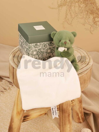 Plüss mackó kendővel dédelgetéshez My Little Bear Doudou et Compagnie ajándékcsomagolásban több színben 10 cm 0 hó-tól