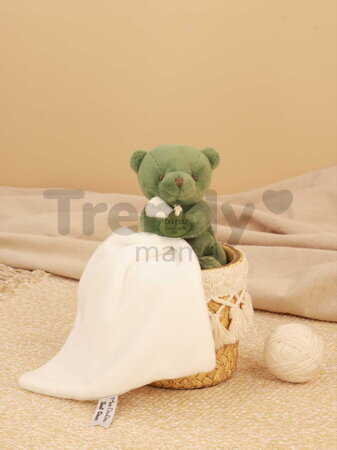 Plüss mackó kendővel dédelgetéshez My Little Bear Doudou et Compagnie ajándékcsomagolásban több színben 10 cm 0 hó-tól