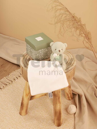 Plüss mackó kendővel dédelgetéshez My Little Bear Doudou et Compagnie ajándékcsomagolásban több színben 10 cm 0 hó-tól