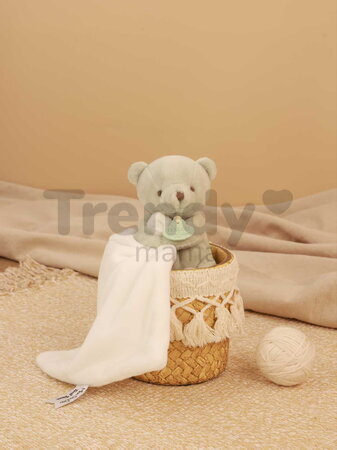 Plüss mackó kendővel dédelgetéshez My Little Bear Doudou et Compagnie ajándékcsomagolásban több színben 10 cm 0 hó-tól
