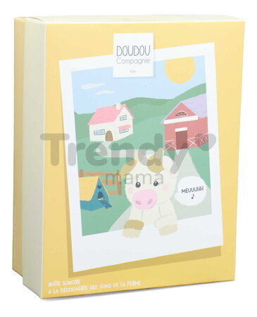 Plyšové zvieratko so zvukom The Farm Doudou with Sound Box Doudou et Compagnie v darčekovom balení rôzne druhy 17 cm od 0 mes DC4358