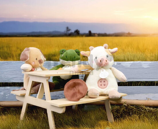 Plyšové zvieratko so zvukom The Farm Doudou with Sound Box Doudou et Compagnie v darčekovom balení rôzne druhy 17 cm od 0 mes DC4358