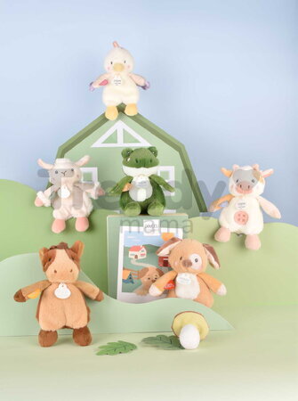 Plyšové zvieratko so zvukom The Farm Doudou with Sound Box Doudou et Compagnie v darčekovom balení rôzne druhy 17 cm od 0 mes DC4358