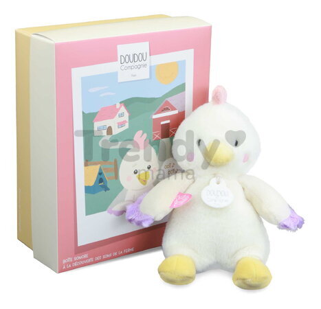 Plyšové zvieratko so zvukom The Farm Doudou with Sound Box Doudou et Compagnie v darčekovom balení rôzne druhy 17 cm od 0 mes DC4358