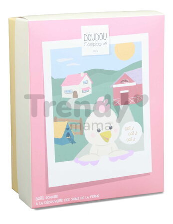 Plyšové zvieratko so zvukom The Farm Doudou with Sound Box Doudou et Compagnie v darčekovom balení rôzne druhy 17 cm od 0 mes DC4358