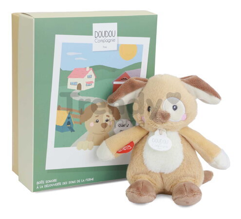 Plyšové zvieratko so zvukom The Farm Doudou with Sound Box Doudou et Compagnie v darčekovom balení rôzne druhy 17 cm od 0 mes DC4358
