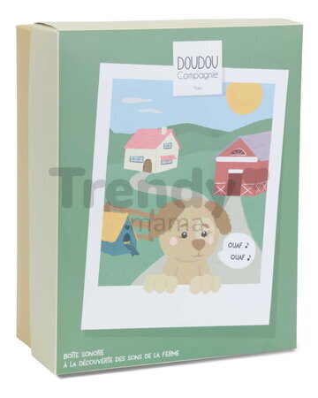 Plyšové zvieratko so zvukom The Farm Doudou with Sound Box Doudou et Compagnie v darčekovom balení rôzne druhy 17 cm od 0 mes DC4358
