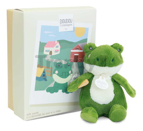 Plyšové zvieratko so zvukom The Farm Doudou with Sound Box Doudou et Compagnie v darčekovom balení rôzne druhy 17 cm od 0 mes DC4358