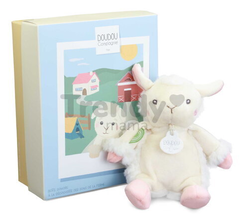 Plyšové zvieratko so zvukom The Farm Doudou with Sound Box Doudou et Compagnie v darčekovom balení rôzne druhy 17 cm od 0 mes DC4358