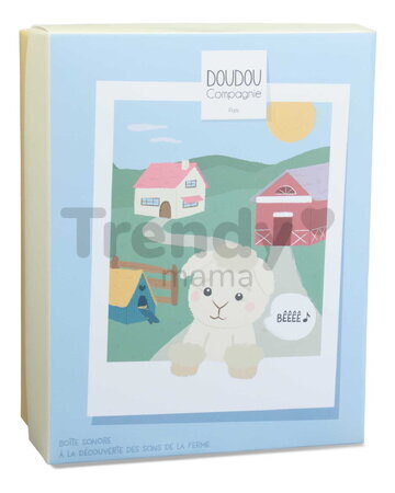 Plyšové zvieratko so zvukom The Farm Doudou with Sound Box Doudou et Compagnie v darčekovom balení rôzne druhy 17 cm od 0 mes DC4358