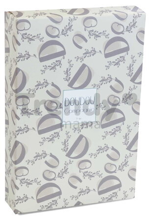 Plüss nyuszi dédelgetéshez kendővel Bunny with a Comforter Beige Doudou et Compagnie ajándékcsomagolásban bézs 10 cm 0 hó-tól