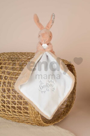 Plüss nyuszi dédelgetéshez kendővel Bunny with a Comforter Beige Doudou et Compagnie ajándékcsomagolásban bézs 10 cm 0 hó-tól