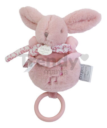 Plyšový zajačik s melódiou Lapin Doudou Music Box Pink Doudou et Compagnie v darčekovom balení ružový 20 cm od 0 mes