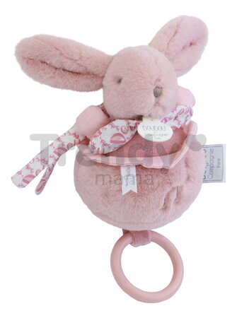 Plyšový zajačik s melódiou Lapin Doudou Music Box Pink Doudou et Compagnie v darčekovom balení ružový 20 cm od 0 mes