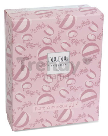 Plyšový zajačik s melódiou Lapin Doudou Music Box Pink Doudou et Compagnie v darčekovom balení ružový 20 cm od 0 mes