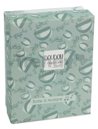 Plyšový zajačik s melódiou Lapin Doudou Music Box Green Doudou et Compagnie v darčekovom balení zelený 20 cm od 0 mes