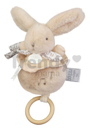 Plyšový zajačik s melódiou Lapin Doudou Music Box Beige Doudou et Compagnie v darčekovom balení béžový 20 cm od 0 mes